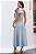 VESTIDO SOFIA UM OMBRO COM LAÇO ALFAIATARIA TEXTURIZADA - AZUL - Imagem 5