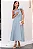 VESTIDO SOFIA UM OMBRO COM LAÇO ALFAIATARIA TEXTURIZADA - AZUL - Imagem 4