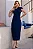 VESTIDO LEILA TUBINHO COM DETALHE FLOR - AZUL MARINHO - Imagem 1