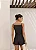 BLUSA JEANS DECOTE RETO BOTÕES - PRETO - Imagem 2