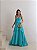 VESTIDO MARIANA CHIFFON BABADOS - TURQUESA - Imagem 1