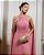 VESTIDO DE FESTA MILANO GOLA ALTA COM CAPA - ROSA CANELA - Imagem 2