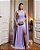 VESTIDO DE FESTA MILANO GOLA ALTA COM CAPA - LAVANDA - Imagem 2