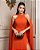 VESTIDO DE FESTA MILANO GOLA ALTA COM CAPA - TERRACOTA - Imagem 2