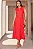 VESTIDO IRANI LINHO COM FAIXA E BOTÃO - VERMELHO - Imagem 1