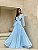 VESTIDO LONGO FLORIANÓPOLIS CHIFFON - AZUL SERENITY - Imagem 1