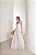 VESTIDO LONGO EM LAISE CURAÇAO COM BABADOS - BRANCO COM BEGE - Imagem 3