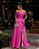 VESTIDO DE FESTA PRISCILA CREPE ACETINADO OMBRO A OMBRO - FÚCSIA - Imagem 1