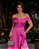VESTIDO DE FESTA PRISCILA CREPE ACETINADO OMBRO A OMBRO - FÚCSIA - Imagem 2