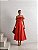 VESTIDO MIDI ROSAS OMBRO A OMBRO - VERMELHO - Imagem 1