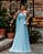 VESTIDO DE FESTA ORQUIDEA CREPE MUSSELINE - AZUL SERENITY - Imagem 2