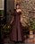 VESTIDO DE FESTA ORQUIDEA CREPE MUSSELINE - MARROM - Imagem 1