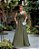 VESTIDO DE FESTA ORQUIDEA CREPE MUSSELINE - VERDE OLIVA - Imagem 2