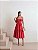 VESTIDO MIDI ALFAIATARIA DETALHE BORBOLETAS - VERMELHO - Imagem 1