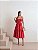 VESTIDO MIDI ALFAIATARIA DETALHE BORBOLETAS - VERMELHO - Imagem 1