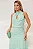VESTIDO LINIK LONGO CREPE DRAPEADO ZÍPER COSTAS - VERDE MENTA - Imagem 5