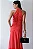 VESTIDO LINIK LONGO CREPE DRAPEADO ZÍPER COSTAS - VERMELHO - Imagem 2