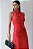 VESTIDO LINIK LONGO CREPE DRAPEADO ZÍPER COSTAS - VERMELHO - Imagem 3