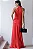 VESTIDO LINIK LONGO CREPE DRAPEADO ZÍPER COSTAS - VERMELHO - Imagem 4