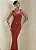 VESTIDO LONGO CAUDA FRANZIDA FRENTE ARCO - VERMELHO - Imagem 3