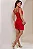 VESTIDO IVONI CURTO FRANZIDO COM ALÇA - VERMELHO - Imagem 3