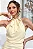 VESTIDO LINIK LONGO CREPE DRAPEADO ZÍPER COSTAS - AMARELO - Imagem 3