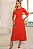 VESTIDO HEBE MIDI MANGA CURTA COM DETALHE METAL - VERMELHO - Imagem 1