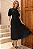 VESTIDO MIDI OHANA MANGA CURTA COM BOLSOS - PRETO - Imagem 1