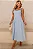 VESTIDO ORNELA COM PREGAS E DETALHE LAÇO NA ALÇA - AZUL - Imagem 1
