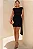 VESTIDO GIL TUBINHO FRANZIDO COM FAIXA - PRETO - Imagem 1