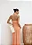 VESTIDO LONGO COM CHOKER SAIA PLISSADA SUZANA - TANGERINA - Imagem 2