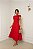 VESTIDO HILDA MIDI DETALHE FLOR - VERMELHO - Imagem 1