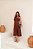 VESTIDO LOREN BORDADO ALÇA E BOLSOS - MARROM - Imagem 1