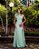 VESTIDO DE FESTA PATRICIA CREPE ACETINADO FLOWERS - VERDE MENTA - Imagem 2