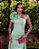 VESTIDO DE FESTA PATRICIA CREPE ACETINADO FLOWERS - VERDE MENTA - Imagem 3