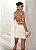 VESTIDO CURTO RAFA SAIA FRANZIDA NULA MANGA - OFF WHITE - Imagem 3