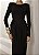 VESTIDO PARIS MANGA LONGA SAIA DRAPEADA - PRETO - Imagem 7