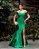 VESTIDO DE FESTA MANHATTAN OMBRO A OMBRO ZIBELINE GLOW - VERDE ESMERALDA - Imagem 1