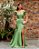 VESTIDO DE FESTA MANHATTAN OMBRO A OMBRO ZIBELINE GLOW - VERDE OLIVA - Imagem 1