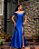 VESTIDO DE FESTA MANHATTAN OMBRO A OMBRO ZIBELINE GLOW - AZUL ROYAL - Imagem 1