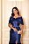 VESTIDO DE FESTA ÍSIS T.Q.C. ZIBELINE COM CAPA AVULSA -AZUL ROYAL - Imagem 3