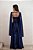 VESTIDO DE FESTA GLAMOUR COM CAPA CREPE ACETINADO - AZUL MARINHO - Imagem 2