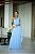 VESTIDO DE FESTA LONGO VALENTINA CAPA PLISSADA UM OMBRO - AZUL SERENITY - Imagem 1