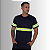 Camiseta Masculina Básica Malha Fria PV Com Faixa Refletiva Verde - Imagem 1