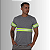 Camiseta Masculina Básica Malha Fria PV Com Faixa Refletiva Verde - Imagem 4