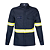 Camisa NR10 - 100% Algodão com Faixa Refletiva Verde - Azul Marinho - Imagem 2