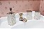 KIT LAVABO INOX COM MADREPÉROLA POTES PARA ALGODÃO AROMA SABONETE - Imagem 3