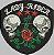 Patch Lady Rider Caveira e Rosa 09x09 cm - Imagem 1