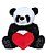 Panda Fofo de Pelúcia Preto e Branco com Coração G - Imagem 1