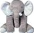 Elefante Velboa 60 cm - Cinza Com Branco - Imagem 1